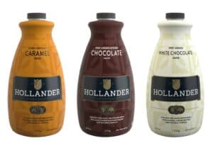 Hollander Chocolate Sauces: Caramel, Chocolate and White Chocolate